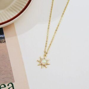 Sun Gold Cubic Zirconia Necklace for Her Sun Necklace fashion jewelry Gold CZ